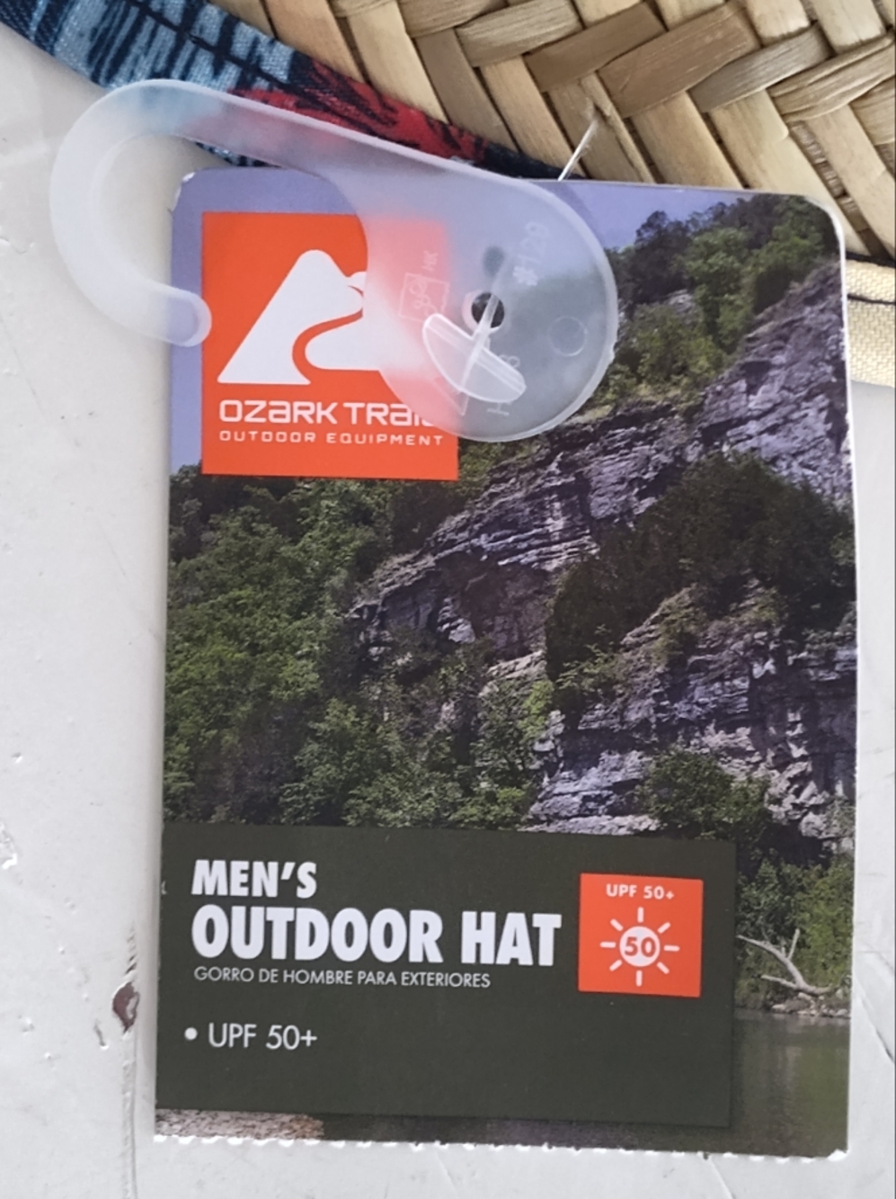 NWT Ozark Trail Straw Sun Hat | Adjustable Strap | Navy Red Tropical Trim | OS - Picture 7 of 7